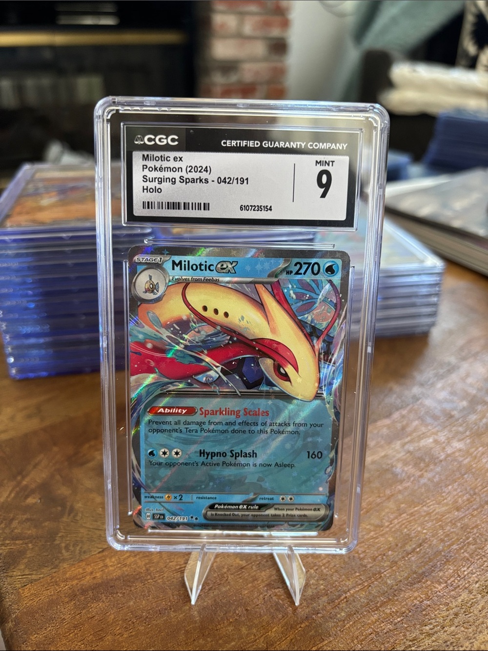 CGC 9 Milotic ex Holo Pokemon Surging Sparks 042/191